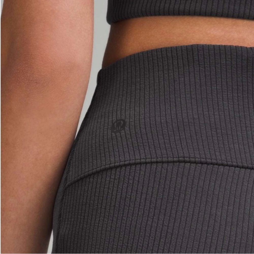 LULULEMON Black Ribbed Softstreme Flare Pant - Picture 4 of 9